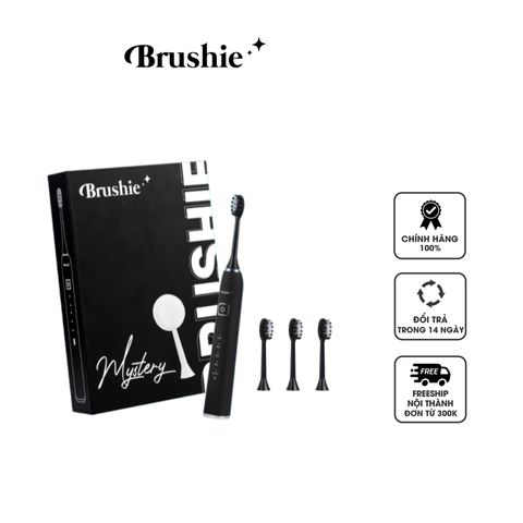 Combo Bàn Chải Điện Brushie Ultra - 5 Chế Độ, 3 Đầu Bàn Chải Thay Thế - Làm Sạch Nhanh Chóng, Hỗ Trợ Răng Nhạy Cảm
