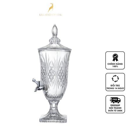 Bình nước pha lê Killarney Crystal Trinity 2L - Thiết kế tinh xảo, nắp vương miện, lý tưởng cho tiệc tùng và sử dụng hàng ngày