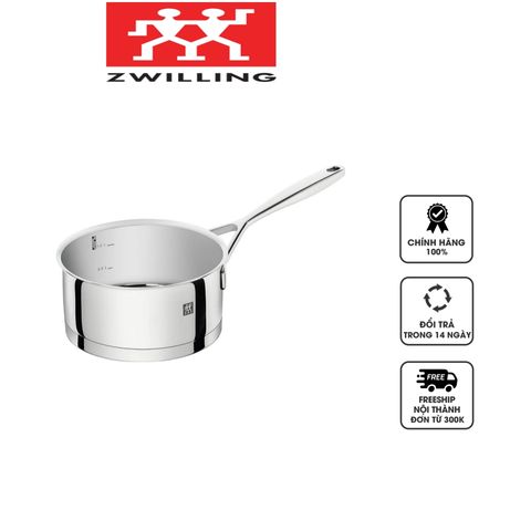 Quánh Zwilling Passion 16cm Không Nắp - Nồi Inox Chất Lượng Cao, Đáy Phân Bố Nhiệt Đều, Dùng Cho Bếp Từ, Dễ Vệ Sinh