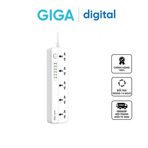 Ổ Cắm Điện Giga Electric GS-C5614 - 5 Cổng Tiêu Chuẩn & 6 Cổng USB Sạc Nhanh - Thiết Bị Gia Đình Thông Minh An Toàn Cho Trẻ Em