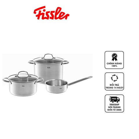 Bộ 3 nồi inox cao cấp Fissler San Francisco - Nồi và quánh thép không gỉ 20cm, 24cm, 16cm - Bền đẹp, tỏa nhiệt nhanh, dễ vệ sinh