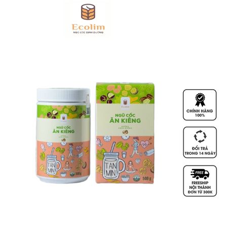 Ngũ Cốc Ăn Kiêng Hữu Cơ Ecolim 500g - Bữa Sáng Lành Mạnh Không Đường Từ Hạt Ngũ Cốc Hữu Cơ Tự Nhiên, Dinh Dưỡng Cân Bằng