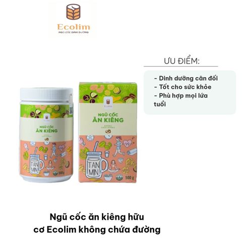 Ngũ Cốc Ăn Kiêng Hữu Cơ Ecolim 500g - Bữa Sáng Lành Mạnh Không Đường Từ Hạt Ngũ Cốc Hữu Cơ Tự Nhiên, Dinh Dưỡng Cân Bằng