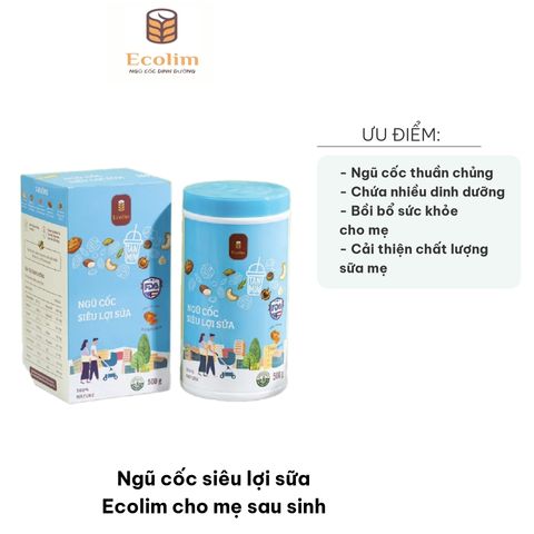Ngũ Cốc Lợi Sữa Ecolim 500g Cho Mẹ Sau Sinh - Tăng Cường Dinh Dưỡng & Lượng Sữa Tự Nhiên, An Toàn & Hữu Cơ