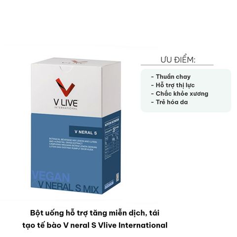 Bột Uống Tăng Miễn Dịch V Neral S Vlive International - Collagen, Lutein Giúp Làm Đẹp Da và Bảo Vệ Mắt - Hộp 28 Gói Thực Phẩm Chức Năng