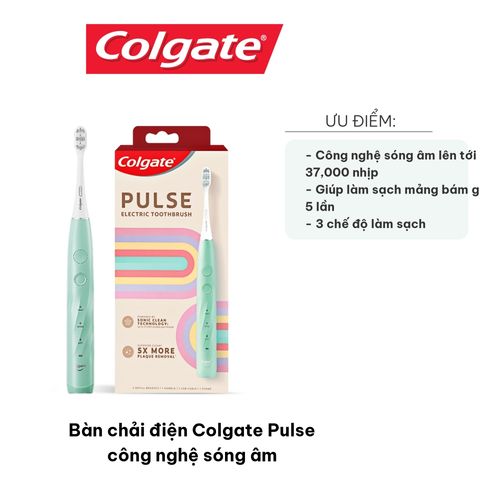 Bàn Chải Điện Colgate Pulse Công Nghệ Sóng Âm - Làm Sạch Răng Hiệu Quả, Pin Sạc 60 Ngày, Thích Hợp Du Lịch