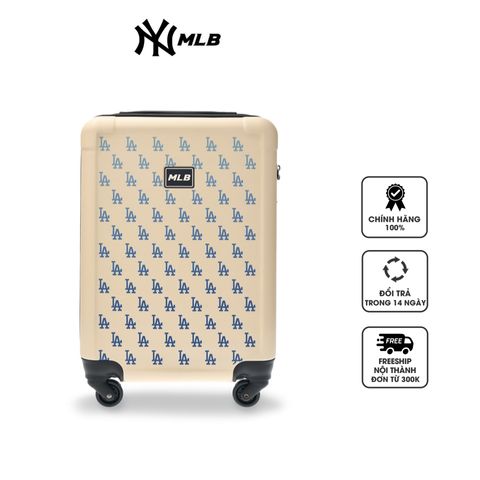 Vali MLB Classic Monogram LA Dodger Size 22 Trắng Kem - 4 Bánh Xoay 360 và Thiết Kế Thời Trang Đối Với Người Hâm Mộ Bóng Chày