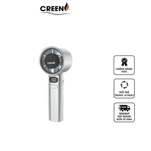 Quạt Tích Điện Cầm Tay Creen CR-M11 - Thiết Kế Sang Trọng, Pin 3500mAh, Sạc Nhanh USB Type-C, Động Cơ Êm Ái, Thời Gian Sử Dụng 8 Giờ