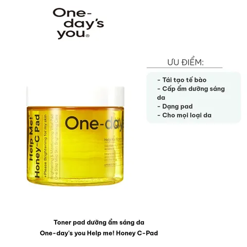 Toner Pad Dưỡng Ẩm Sáng Da One Day’s You Help Me! Honey C-Pad - Làm Sáng Và Dưỡng Chất Cho Da 60 Miếng 125ml