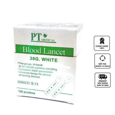 Kim Dẹp Lấy Máu PT Medical Dành Cho Bút Accu-Chek Softclix - Hộp 100 Cái, Tiệt Trùng, Dễ Dàng Sử Dụng, An Toàn cho Người Bệnh Tiểu Đường