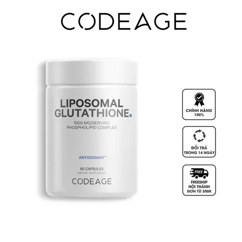 Viên uống hỗ trợ trắng da Codeage Liposomal Glutathione 1000mg