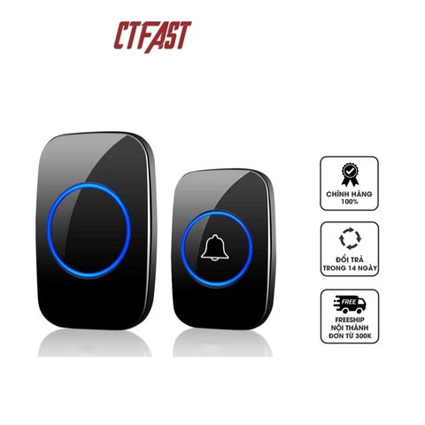 Chuông Cửa Không Dây Thông Minh CTFAST CT01 - Thiết Kế Hiện Đại, Chống Nước, Khoảng Cách 300m, 38 Nhạc Chuông Tùy Chọn