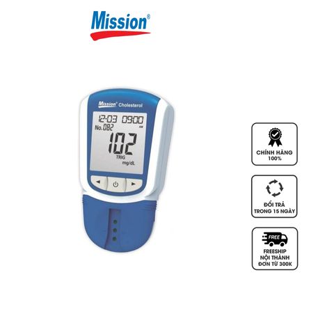 Máy Đo CHOL/TRIG/HDL 3 in 1 Mission - Thiết Bị Đo Đường Huyết Nhanh Chóng, Chính Xác, Dễ Dàng Mang Theo