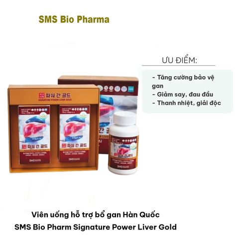 Viên Uống Bổ Gan SMS Bio Pharm Power Liver Gold - Giải Độc, Tăng Cường Đề Kháng, Hỗ Trợ Sức Khỏe Gan Cho Người Uống Rượu, 120 Viên