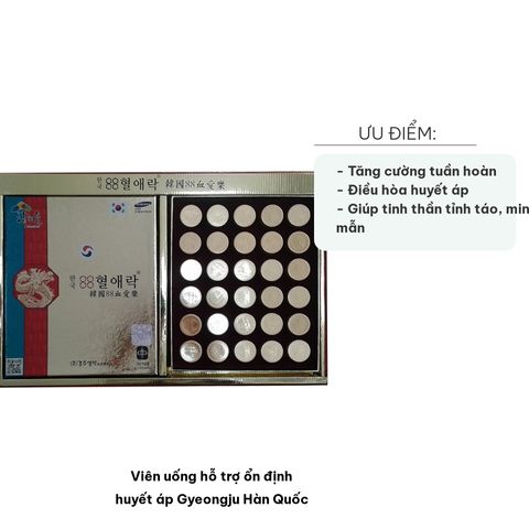 Viên Uống Hỗ Trợ Ổn Định Huyết Áp Gyeongju Hàn Quốc - Tăng Cường Tuần Hoàn, Giúp An Thần và Cải Thiện Giấc Ngủ 30 Viên