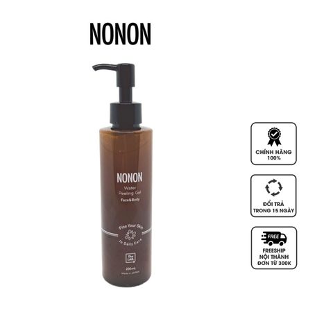 Gel Tẩy Da Chết Toàn Thân Nonon Water Peeling Gel Nhật Bản 200ml - Dưỡng Ẩm, Làm Sạch Da Mặt và Body, Không Khô Da, Thực Vật Tự Nhiên