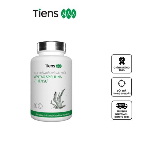 Viên tảo Spirulina Tiens 100 Viên - Hỗ Trợ Tăng Cường Miễn Dịch, Bổ Sung Dưỡng Chất Cho Cơ Thể, Đẹp Da, Nâng Cao Đề Kháng
