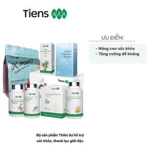 Bộ sản phẩm Thiên Sư hỗ trợ sức khỏe - Thanh lọc, giải độc với 8 loại thực phẩm chức năng dinh dưỡng cao cấp hỗ trợ tăng cường đề kháng.