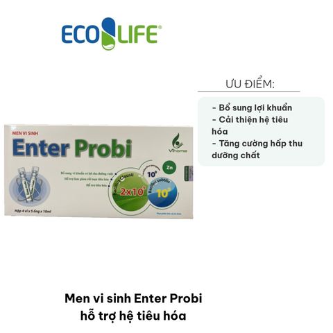 Men vi sinh Enter Probi - Hỗ trợ tiêu hóa cho trẻ và người lớn, bổ sung lợi khuẩn, hộp 20 ống x 10ml chất lượng cao