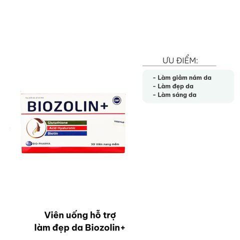Viên Uống Làm Đẹp Da Biozolin+ - Hỗ Trợ Sáng Da, Chống Oxy Hóa, Hạn Chế Lão Hóa Cho Nữ Giới, Hộp 30 Viên