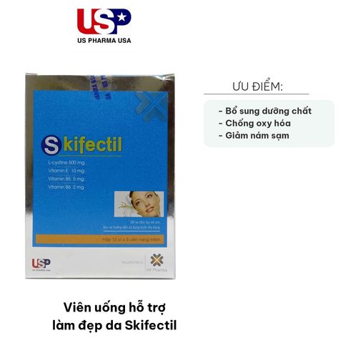 Viên Uống Làm Đẹp Da Skifectil - Hỗ Trợ Giảm Nhăn, Nám Sạm Da, Tăng Cường Sáng Da - Hộp 60 Viên Chất Lượng Mỹ