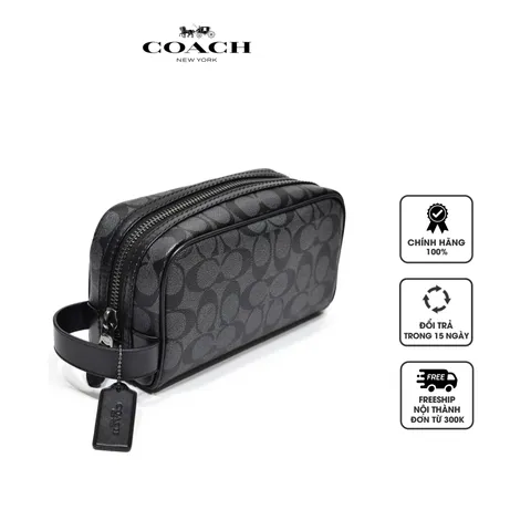 Túi cầm tay nam Coach Small Travel Kit In Signature Canvas 2515