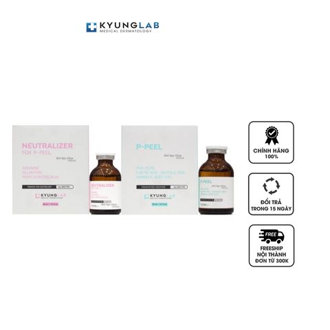 Bộ Đôi Peel Da Sinh Học Kyung Lab P-Peel & Neutralizer - Tẩy Tế Bào Chết Dịu Nhẹ, Trẻ Hóa Da Tại Nhà, 30ml/lọ
