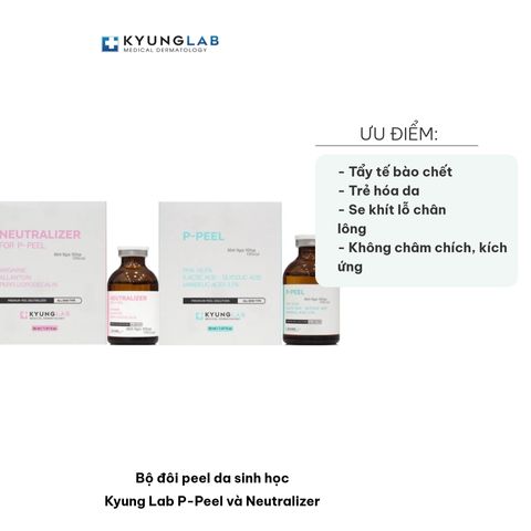 Bộ Đôi Peel Da Sinh Học Kyung Lab P-Peel & Neutralizer - Tẩy Tế Bào Chết Dịu Nhẹ, Trẻ Hóa Da Tại Nhà, 30ml/lọ