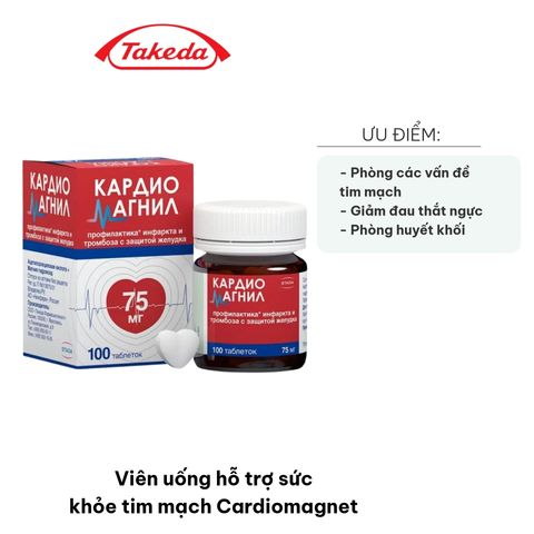 Viên uống Cardiomagnet - Hỗ trợ sức khỏe tim mạch, cải thiện tuần hoàn máu và giảm nguy cơ bệnh lý tim mạch - 100 viên chính hãng từ Takeda