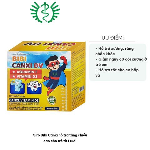 Siro Bibi Canxi 10ml - Hỗ Trợ Tăng Chiều Cao Cho Trẻ Từ 1 Tuổi - Bổ Sung Canxi, Vitamin D3 Chắc Khỏe Xương Răng