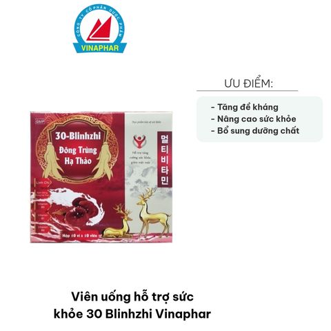 Viên Uống Hỗ Trợ Sức Khỏe 30 Blinhzhi Vinaphar - Tăng Cường Đề Kháng và Phục Hồi Năng Lượng Từ Thiên Nhiên