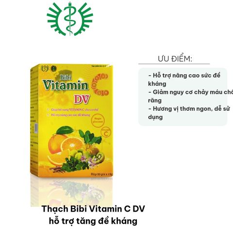 Thạch Bibi Vitamin C DV - Hỗ trợ tăng đề kháng, bổ sung Vitamin C hương vị trái cây thơm ngon, dễ sử dụng cho mọi lứa tuổi