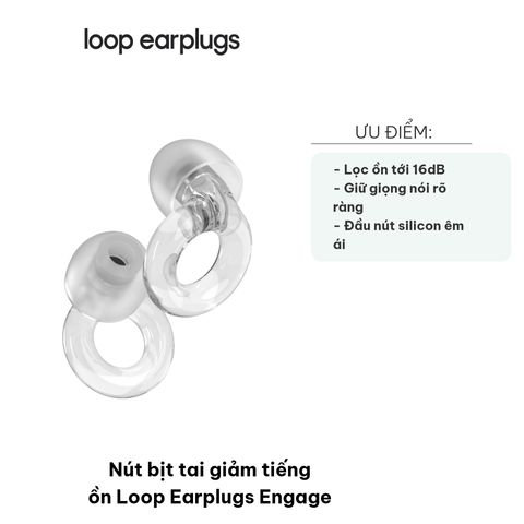 Nút Bịt Tai Giảm Tiếng Ồn Loop Earplugs Engage - Bộ Nút Tai Silicon Thông Minh Có 4 Size, Giảm 16dB, Đem Lại Sự Bình Tĩnh, Thoải Mái