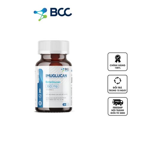 Viên uống Imuglucan BCC Pharma - Hỗ trợ tăng cường sức đề kháng và miễn dịch, phục hồi sức khỏe cho người lớn, 30 viên/hộp