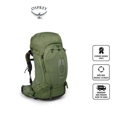 Balo Thể Thao Leo Núi Osprey Atmos AG 65L - Balo Dã Ngoại Chất Liệu Chịu Nước, Thiết Kế Tiện Dụng Cho Chuyến Đi Siêu Thoải Mái