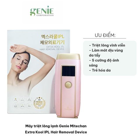 Máy triệt lông lạnh Genie Mitechan Extra Kool - Thiết bị IPL tẩy lông vĩnh viễn tại nhà với công nghệ chăm sóc da không đau