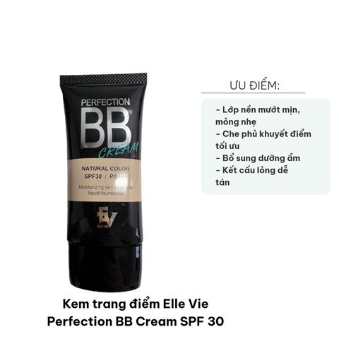 Kem Trang Điểm Elle Vie Perfection BB Cream SPF 30 - Lớp Nền Mỏng Nhẹ, Bảo Vệ Da, Dưỡng Ẩm Suốt Ngày, Phù Hợp Mọi Làn Da