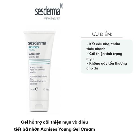 Gel trị mụn và điều tiết bã nhờn Acnises Young 50ml - Kem dưỡng da nhẹ, cải thiện tình trạng mụn hiệu quả, hấp thụ nhanh, không bết dính