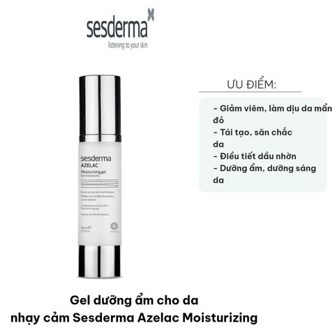 Gel Dưỡng Ẩm Cho Da Nhạy Cảm Sesderma Azelac - Giảm Viêm, Làm Dịu Da, Phục Hồi 50ml