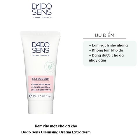Kem Rửa Mặt Dado Sens Cleansing Cream Extroderm - Sạch Nhẹ Nhàng, Dưỡng Ẩm Cho Da Khô và Nhạy Cảm, 25ml