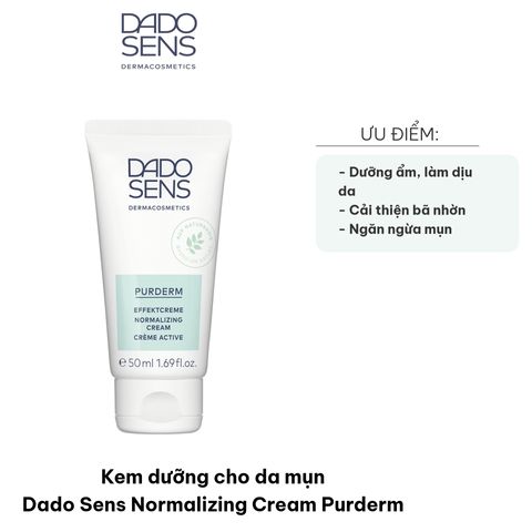 Kem Dưỡng Da Mụn Dado Sens Purderm Normalizing Cream - Giảm Nhờn, Ngăn Mụn, Dưỡng Ẩm Cho Da Dầu 50ml