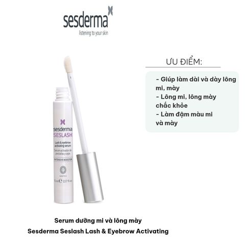 Serum Dưỡng Mi và Lông Mày Sesderma Seslash - Tăng Cường Dài Rậm, Phục Hồi Độ Dày Mày Miu - Dưỡng Chất Chuyên Sâu 5ml