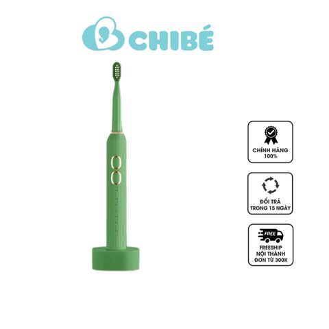 Bàn chải đánh răng điện Chibé Sonic 2 CB039 - Công nghệ sóng âm 32.000 lần/phút, Kháng nước IPX8, Đầu lông siêu mềm, 5 chế độ chăm sóc răng miệng
