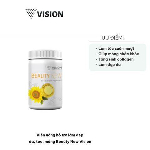 Viên Uống Beauty Vision Hỗ Trợ Làm Đẹp Da, Tóc, Móng - Bổ Sung Vitamin, Collagen Tươi Trẻ, Chắc Khỏe 60 Viên