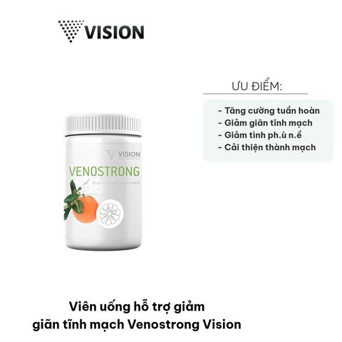 Viên Uống Hỗ Trợ Giảm Giãn Tĩnh Mạch Venostrong Vision - Tăng Cường Tuần Hoàn Máu, Cải Thiện Độ Đàn Hồi Mạch Máu, 60 Viên