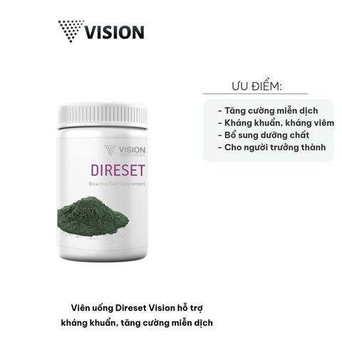 Viên uống Direset Vision tăng cường miễn dịch, hỗ trợ kháng khuẩn, bổ sung sức khỏe - Hộp 30 viên cho người trưởng thành