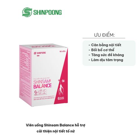 Viên uống Shinsam Balance - Hỗ trợ cải thiện nội tiết tố nữ, giảm bốc hỏa, mất ngủ, giúp cân bằng sinh lý, sức khỏe cho phụ nữ trưởng thành