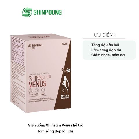 Viên uống Shinsam Venus - Hỗ trợ làm sáng đẹp da với L-Glutathione, Collagen, Acid hyaluronic - Giải pháp cho làn da tươi trẻ và rạng rỡ