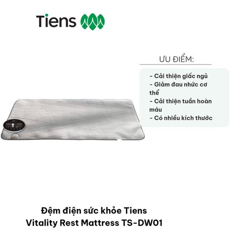 Đệm điện sức khỏe Tiens Vitality Rest Mattress TS-DW01 - Công nghệ 2in1 với Ion âm và tia hồng ngoại hỗ trợ giấc ngủ ngon, giảm mệt mỏi