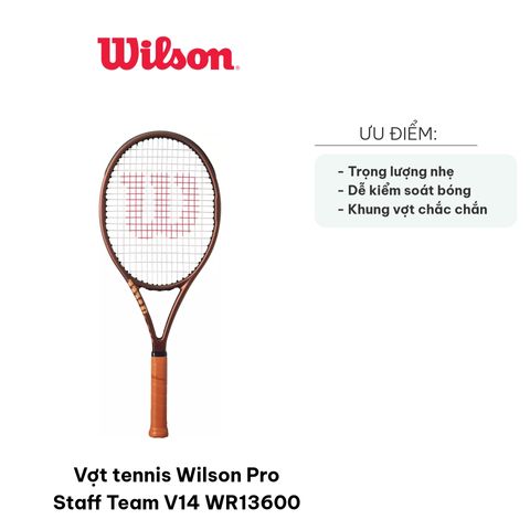 Vợt tennis Wilson Pro Staff Team V14 WR13600 - Dụng cụ thể thao nhẹ, phù hợp cho người mới và chơi nâng cao, kiểm soát bóng tốt